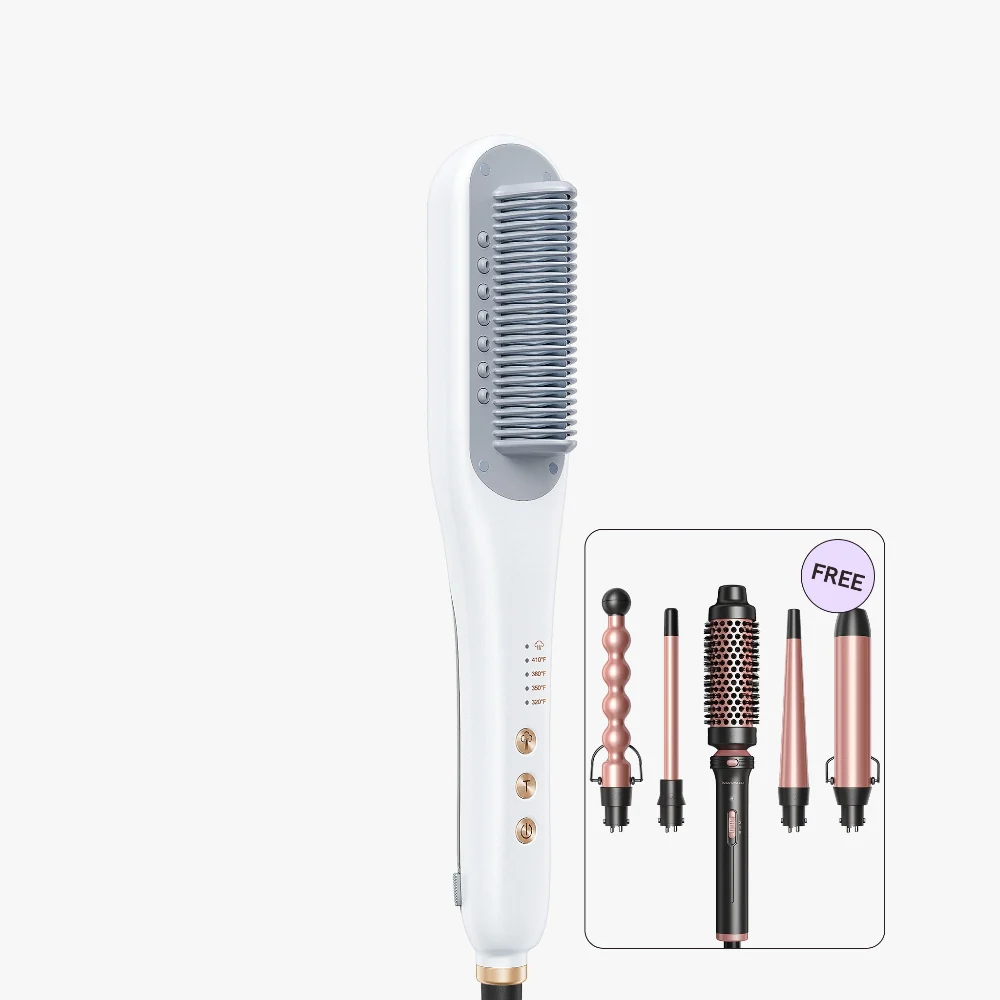 Steam & Style Duo | Steamline Pro Steam Straightener Brush & Multi Curl 5-in-1 Curling Wand Set