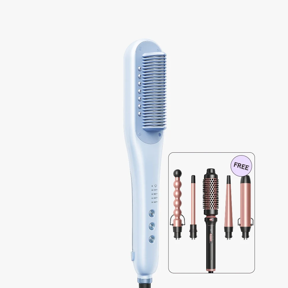 Steam & Style Duo | Steamline Pro Steam Straightener Brush & Multi Curl 5-in-1 Curling Wand Set